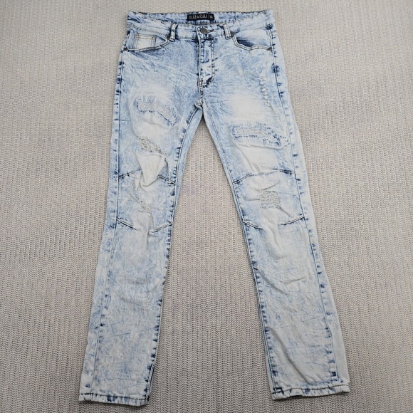 Blue Cult Other - Blue Cult Jeans Boys 16 Light Blue Acid Wash Distressed Ripped Skinny Stretch